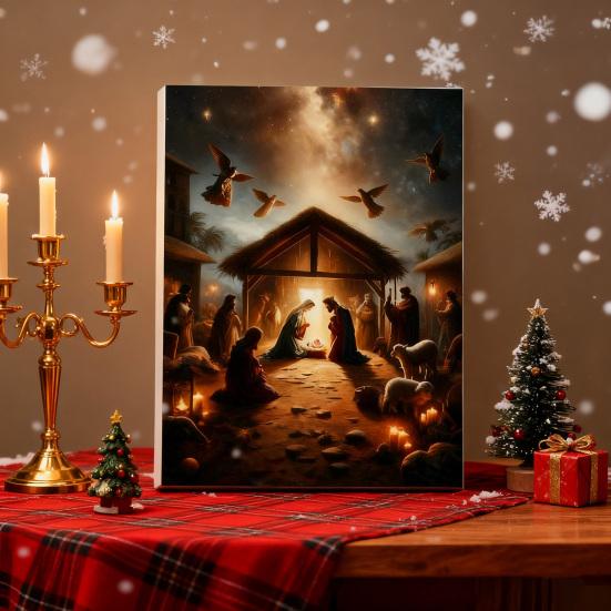 Nativity Advent Calendar 2025 24 Days Christmas Countdown Calendar with 24 Nativity Scene Ornaments Christian Religious Gifts for Family Friends