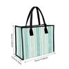 Green Striped Tote Bag Casual Large Daily Use Shoulder Handbag