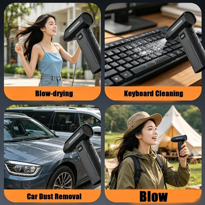 Ultra-Powerful 150,000 RPM Portable Turbo Fan, Compressed Air Duster Alternative for PC Cleaning and Car Detailing,   Stepless Speed Control (1 Pcs)
