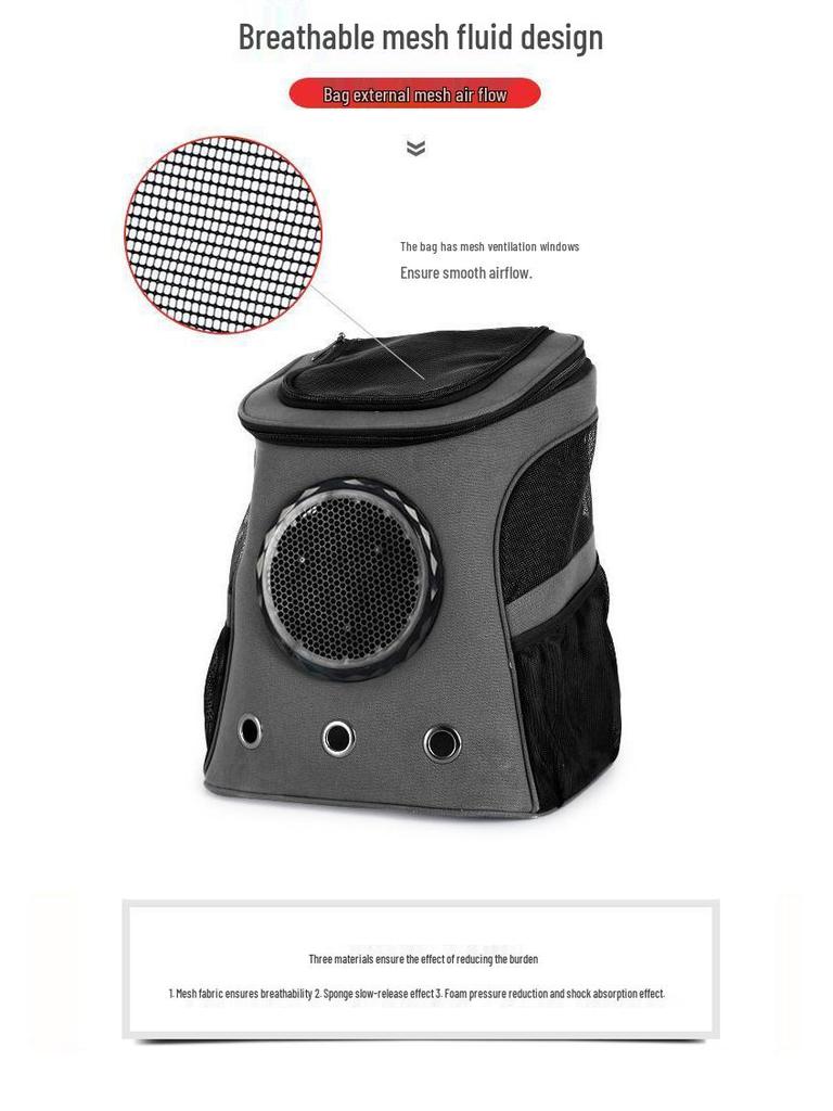 Breathable Double Shoulder Pet Backpack with Space Capsule Design