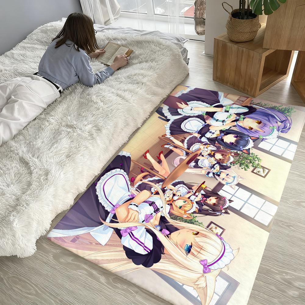 Аниме Игра N-Nekopara Напольный коврик Мягкий Утолщенный Впитывающий Нескользящий Спальня Гостиная Прихожая Декор для дома Фланелевые коврики