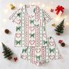 Women's Christmas Pajama Set with Short Sleeve Button Down Shirt and Pajama Shorts