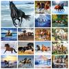 5D DIY полная круглая алмазная картина животное Алмазная вышивка ";лошадь"; Набор для вышивки крестиком, мозаика, стразы, картина, украшение, подарок