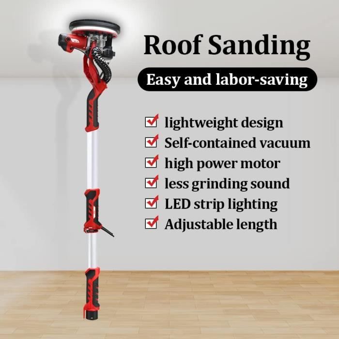 Ponceuse Murale 1390W Avec 5 Vitesses Réglables Et Lumière LED - Marque Hzexun