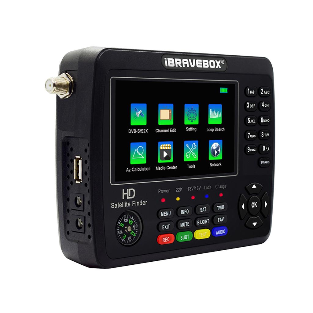 IBRAVEBOX V10 Finder Max+ HD Поиск сигнала спутникового телевидения DVBSS2S2X Цифровой портативный измеритель сигнала
