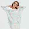 2024 Autumn Women Colorful Sweaters Knitting Basic Fashion O-Neck Style Loose Pullover Sweater