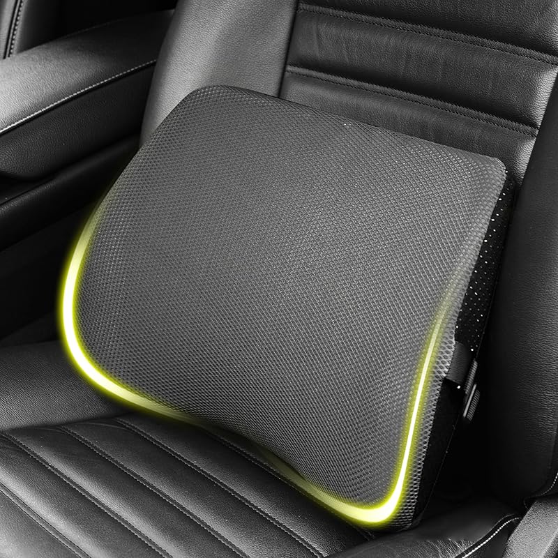 Lumbar Support Pillow For Car, Lower Back Support For Driving Seat Memory Foam Lumbar Pillow For Office Chair - Back Pain Relief For Car Seat,
