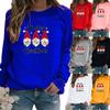 Autumn and Winter Women's Christmas Theme Printing Sweater Round Neck Long Sleeve Casual Sweatshirt Plus Size Top
