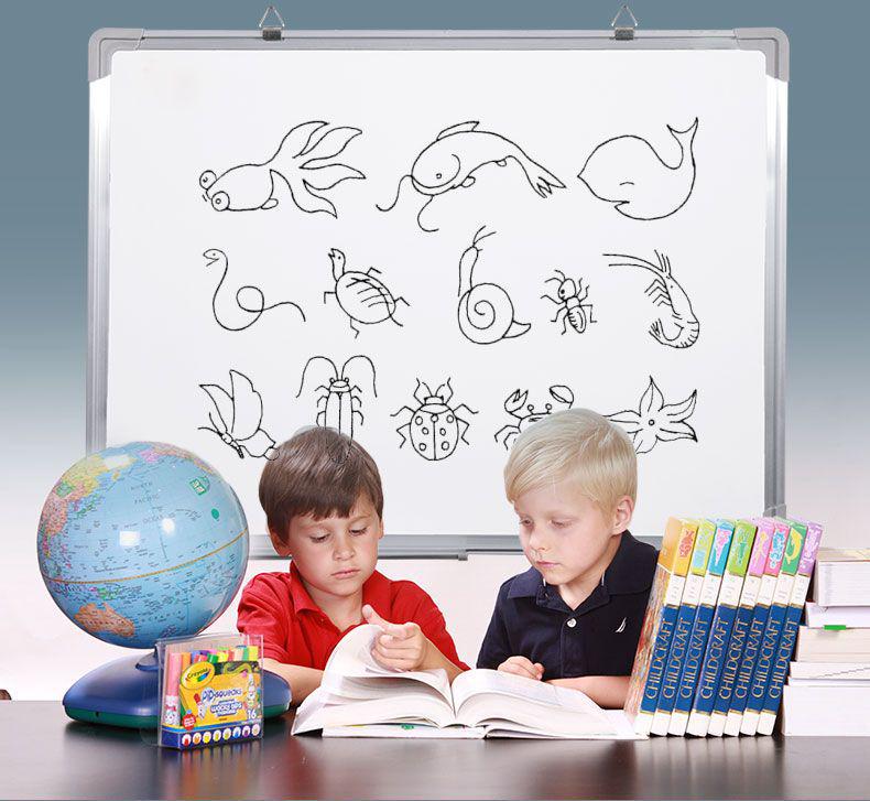 Большая мобильная настенная магнитная белая/черная доска