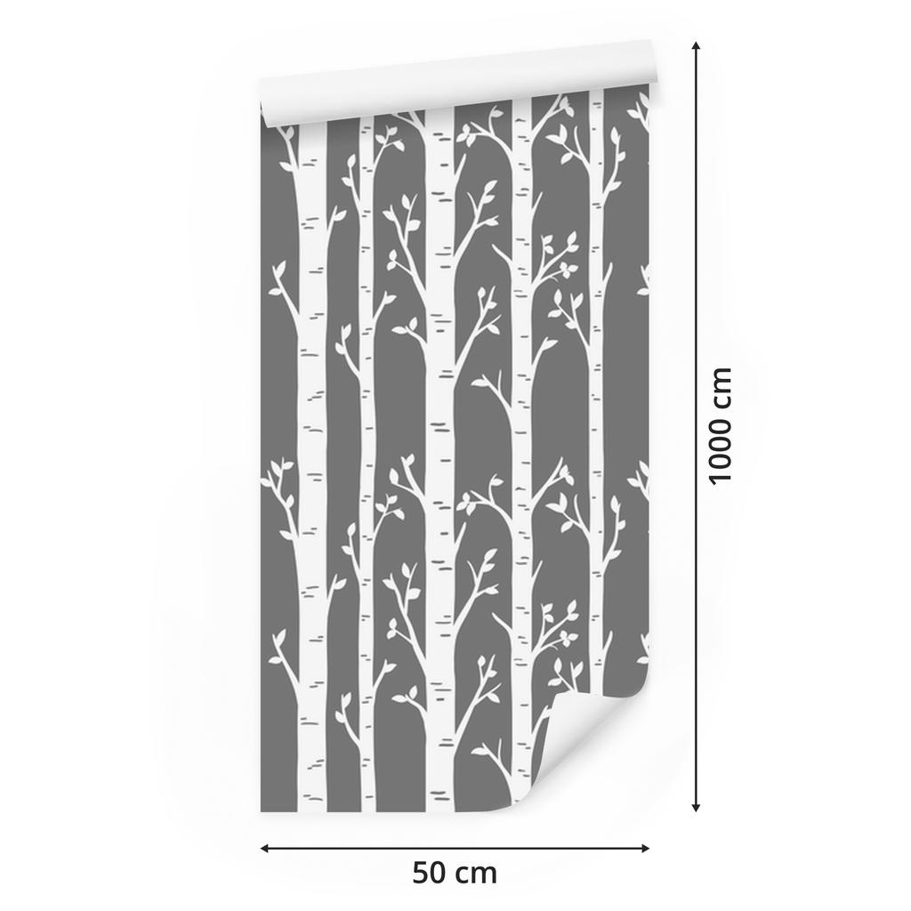 Birch wallpaper for living room and bedroom 50x1000