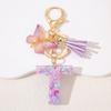 A To Z Фиолетовые звезды заполнены буква брелок 26 инициалов алфавит бабочка кисточка подвески брелоки сумка украшение автомобиль брелок подарок