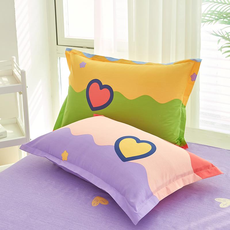 100% Cotton Twill Pillowcase Set - 2 Pieces, 48x74cm, Suitable for Single Student Dormitory.