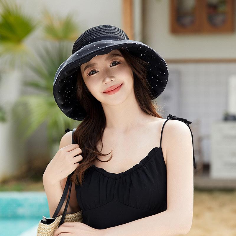New foldable bow stylish and elegant bucket hat women travel vacation sun hat