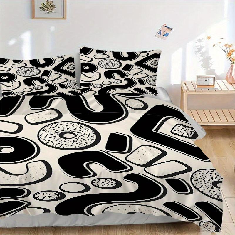 3Pcs Abstract Patterns Printed Bedding Set, Breathable And Soft,(Includes 1 Duvet Cover And 2 Pillowcases, Quilt Not Included) yy250815186