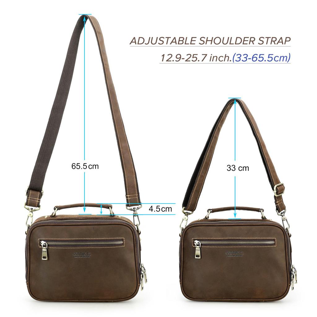 CONTACT'S Мужские сумки на ремне из натуральной кожи Сумки через плечо Винтажные сумки-мессенджеры Мужские сумки Сумки