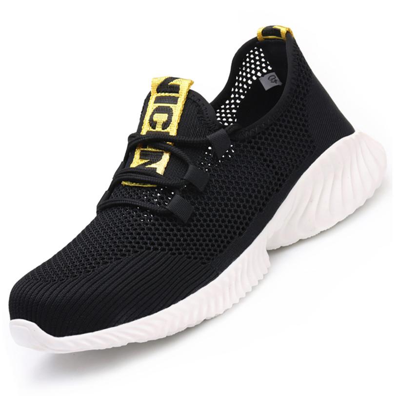 Summer Men Iron Toe Safety Work Shoes Breathable Lightweight Anti Puncture Anti Slip Indestructible Protective Work Boots