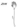 Kitchen Flatware Tulip Shaped Stainless Steel Spoon, Long Handle Coffee Ice Cream Afternoon Tea Utensil Dessert Serving Spoon with Hanging Hook,