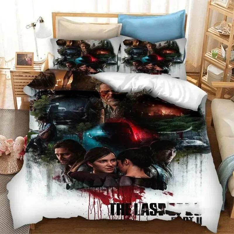 Игровой Постельное белье The Last Of Us Part Пододеяльник Покрывало на кровать Спальня Чехлы на одеяло Односпальное Двуспальное King Size Чехол на одеяло Домашний текстиль 2-3 шт.