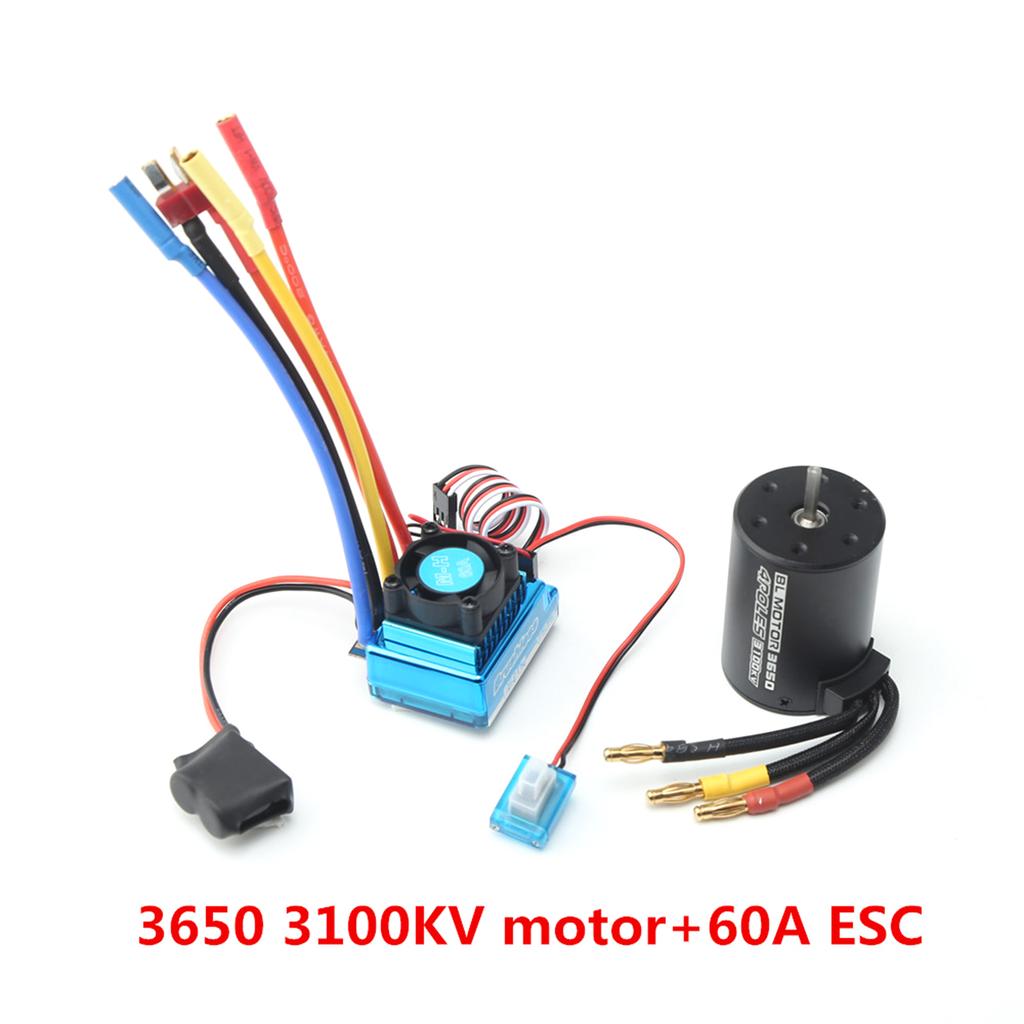 3650 Brushless Motor 3100KV with 60A Brushless ESC for 1 8 1 10 RC Car RC Boat Part