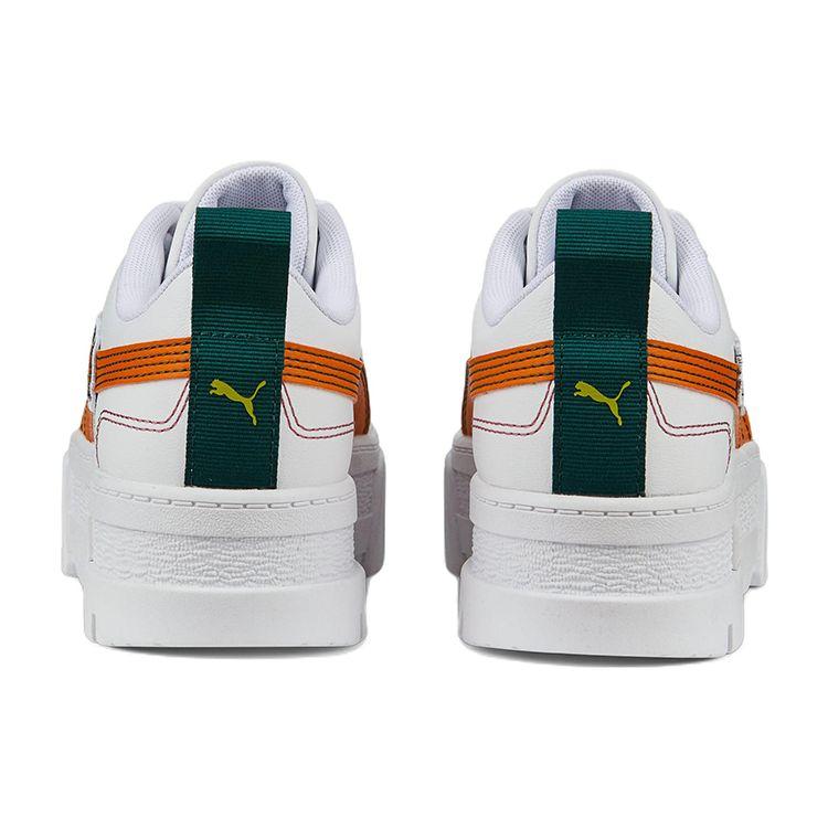 Puma Женские низкие повседневные кроссовки Mayze Pierced Бело-оранжево-зеленые 386582-02