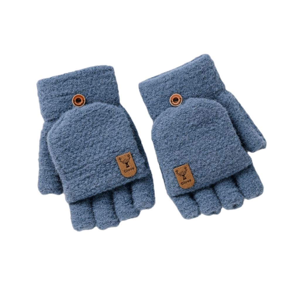 Warm Winter Knitted Gloves Thickened Writing Mittens Fashion Half Finger Mittens for Men