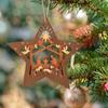 Экологичные деревянные ornaments-звезды для Рождественского вертепа, подвески в форме звезды, полые, подвесные рождественские украшения для семьи