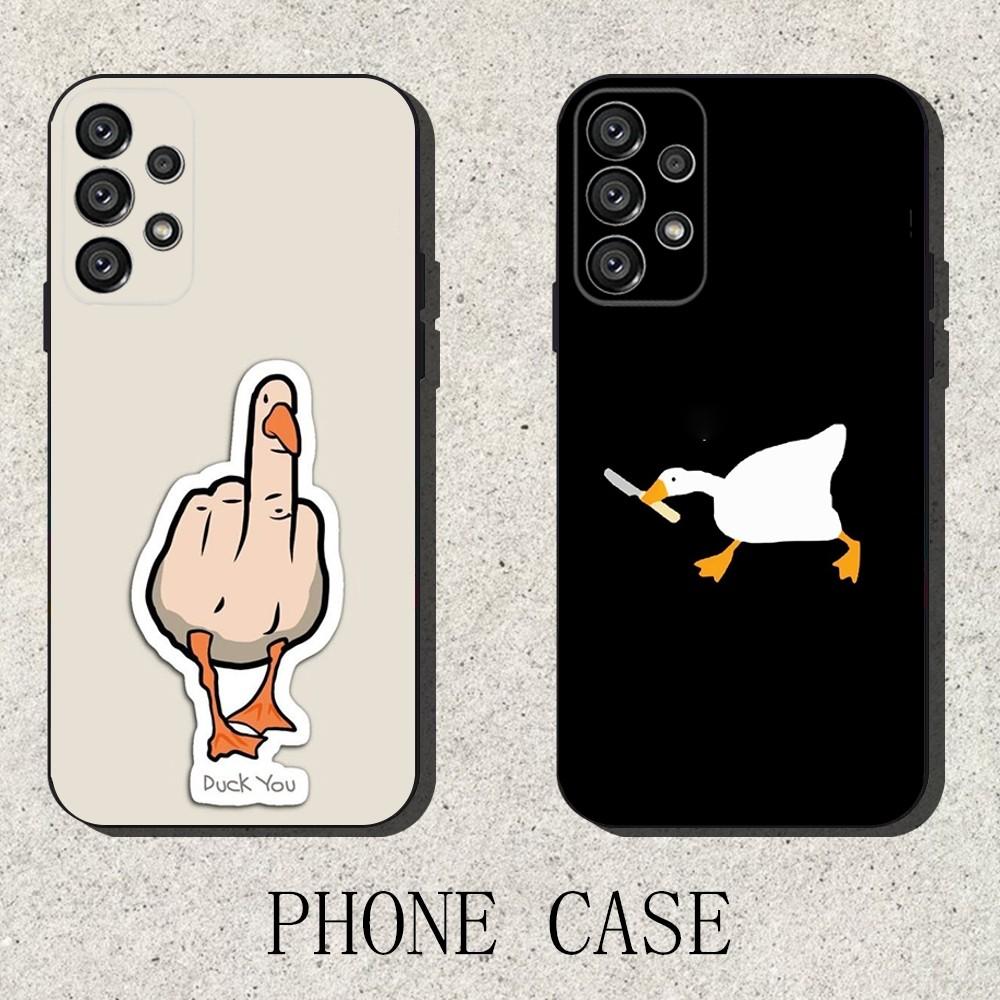 Смешной мем D-DucK Гусь Чехол для телефона Для Samsung S25,S24,S21,S22,S23,S30,Ultra,S20,Plus,Fe,Lite,Note,10,9,5G Черный Чехол