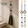 Wandgemonteerde Handdoekring Kralen Hanger, Boheemse Houten Haak Zonder Boren voor Spoelbak Houder, Decoratief Hennep Touw Opbergrek Badkamer En Keuken Modern