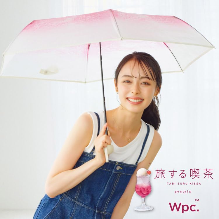 Складной зонт Traveling Cafe x Cream Soda Umbrella Mini Зеленый 50см Вишневый брелок Мороженое Фотогеничный Ретро-кафе Стильный Милый Wpc. [Виниловый зонт]