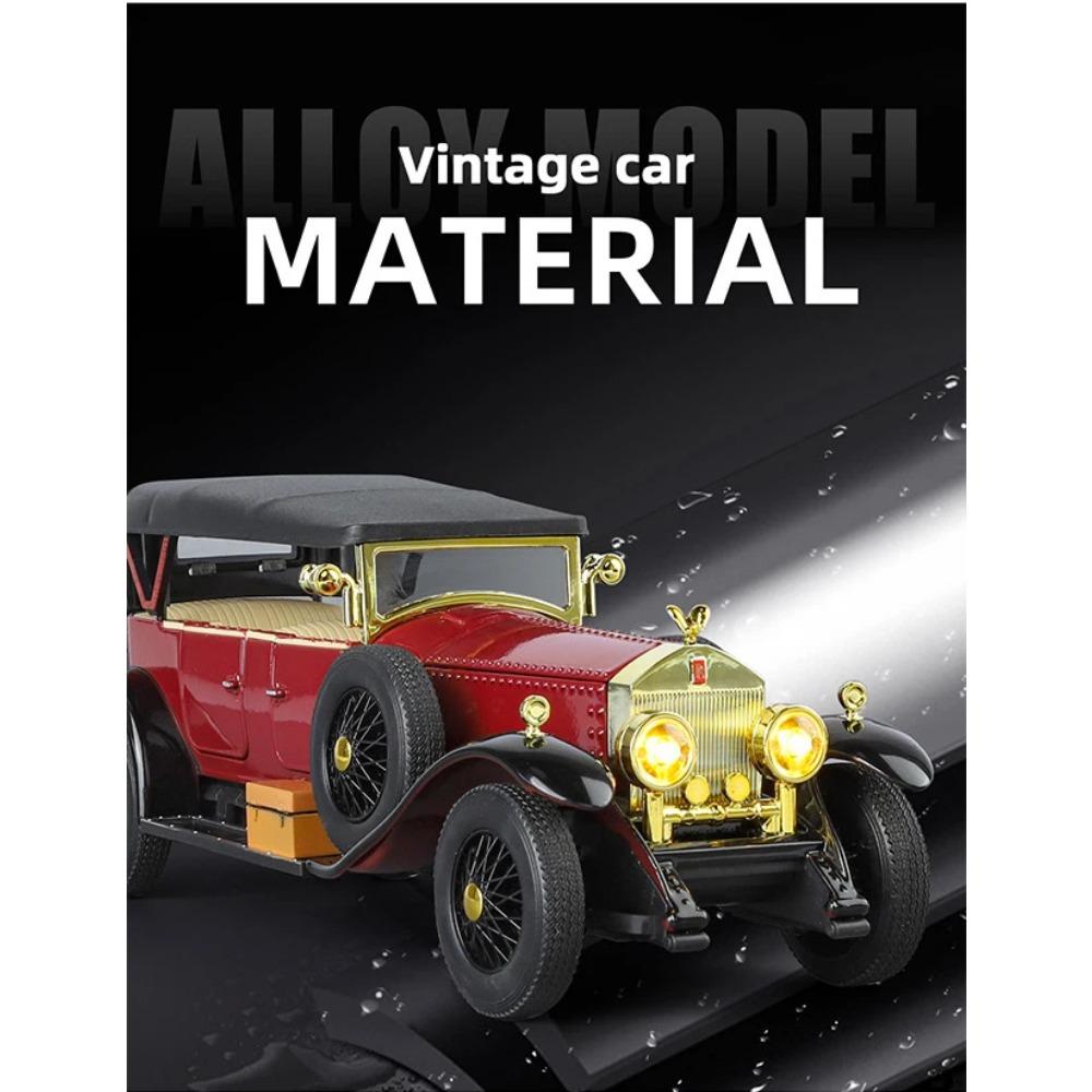 1/24 Rolls-Royce Phantom I Сплав Классическая Модель Роскошного Автомобиля Литой Металлический Игрушечный Ретро Старинные Автомобили Модель Автомобиля Звук и Свет Детский Подарок