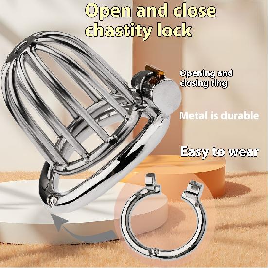 New Male Chastity Device Flat Cat Claw Stainless Steel Chastity Lock Cock Cage Open and Close Rings Sexy Toy for Men Gay Couple