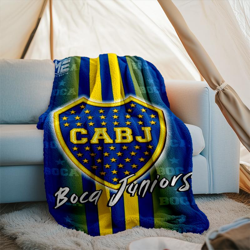 1PC Boca Football Club Printed Soft Flannel Blanket Throw for Adult Bedroom Living Room Sofa Camping Travel Fan gifts Christmas Gifts