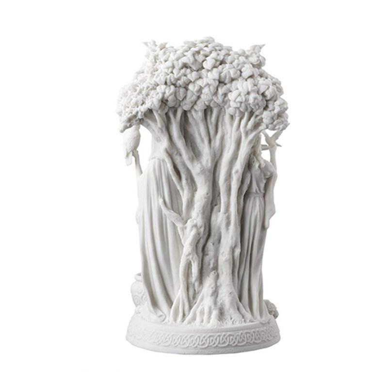 Скульптура Тройной Богини Кельтская Священная Луна Тройная Богиня Мать Дева Старуха Под Древом Жизни Статуя Геката Бригид Декор Садовая Скульптура