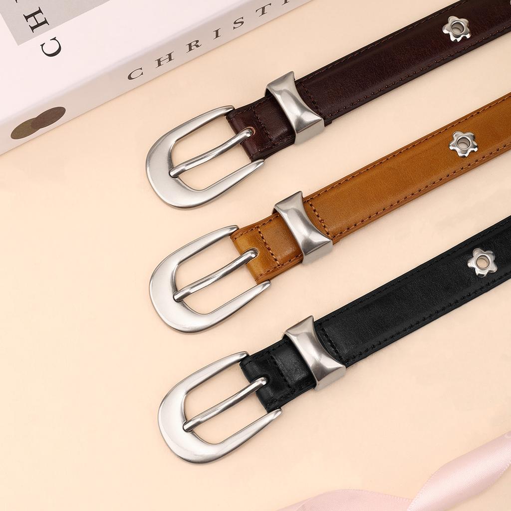 Новый Ретро Высококачественный Женский Ремень из Верхнего Слоя Кожи, Персонализированный Модный Ремень, Модный и Универсальный, Повседневный Ремень для Брюк