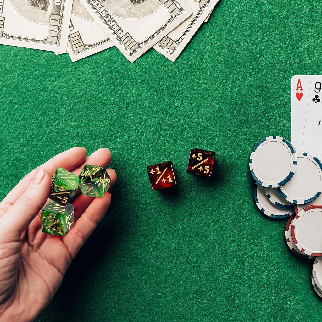 10 шт. 16 мм 6-гранных кубиков-счетчиков +1/-1, детская игрушка, кубики для счета для MTG Magic The Gathering, жетон для карточной игры и кубики лояльности