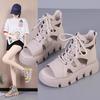 Cool Boots Women's Retro Platform Sandals Lace-up Fashionable Hollow Sandals 2025 Summer New Breathable Casual Muffin Shoes