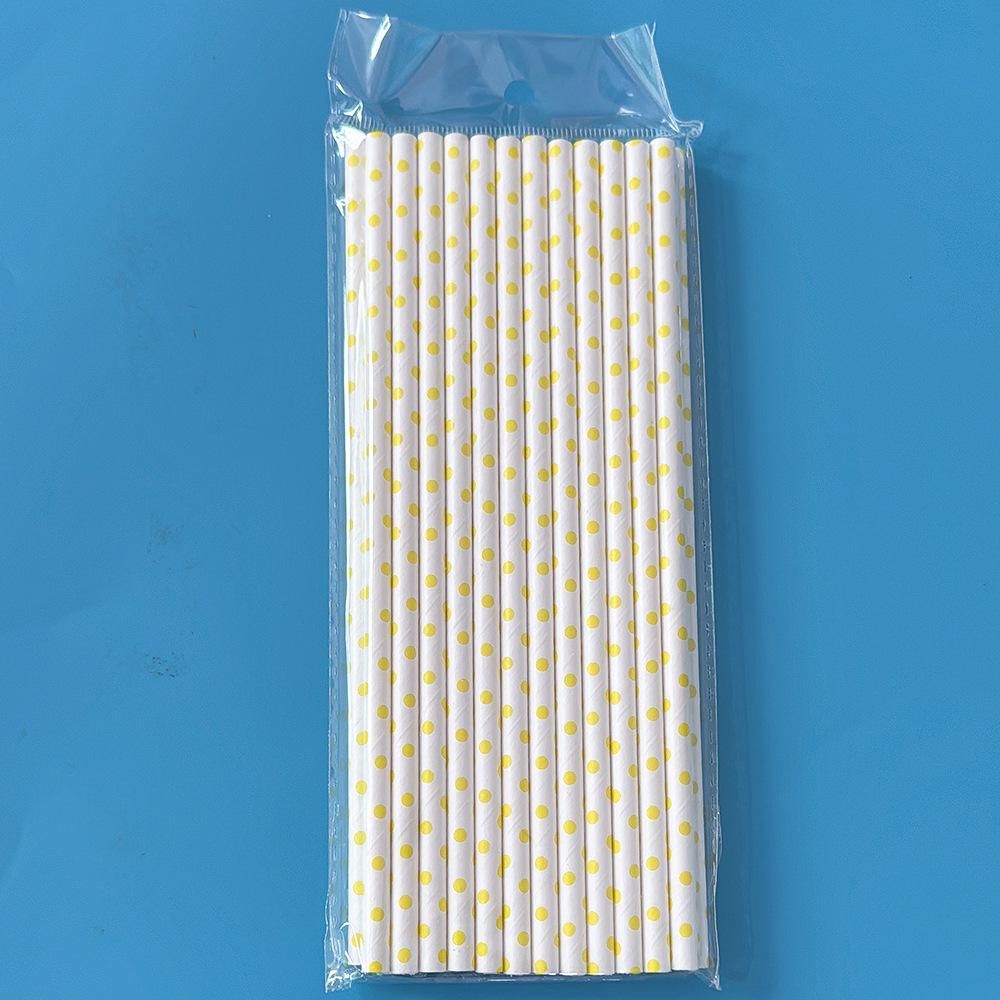 Colorful Disposable Paper Straws - Orange & Yellow for Dessert, Drink, or Party Decor