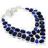 Sapphire(Simulated) Blue Topaz 925 Sterling Silver Jewelry Necklace 18" U7w46
