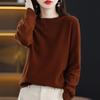 Women Sweater Solid Color Round Neck Long Sleeve Slim Fit Top Casual Autumn Winter Knitting Tops Travel Daily Wear