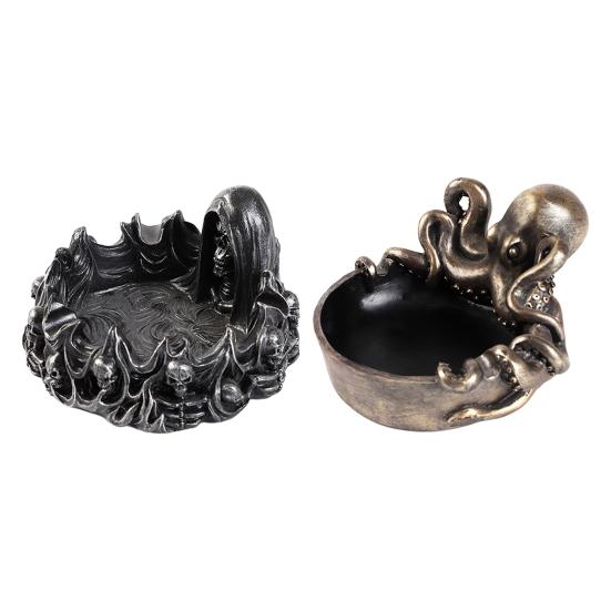 Skeleton Octopus Ashtray Resin Design Ashtray Ashtray Gothic Statue