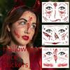 Waterproof Halloween Tattoo Sticker Scary Bloodiness Temporary Scar Stickers Body Art Decals  Party