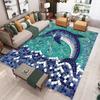 Мозаичный ковер Плитка Дельфин Карп кои Ковер Абстрактный Художественный Чувственный Ковер Мечтательный Домашний Напольный Коврик Домашнее Украшение Ковер
