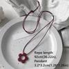 Resin Flower Pendant Long Chain Necklace Handmade Charm Adjustable Sweater Chain Rope Chain Pendant Necklace Fashion Accessory
