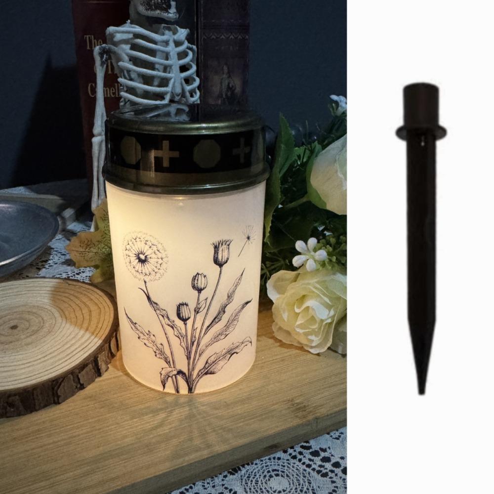 Rainproof Solar Grave Light Solar Sensor Waterproof Candle Memorial Light Long-last Lighting Decorative 1