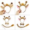 Festival Party Hairy Giraffe Hair Hoop Tail Tie Set Headband Halloween Christmas Costume Cosplay Headwear