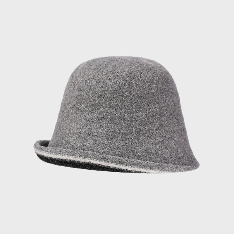 Шерстяная шапка-рыбак Женская зимняя панама Контрастная цветная шляпа-ведро Шляпа-ведро