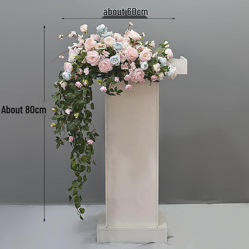 Luxury Business Podium Stand with Artificial Flower Decoration: Perfect for Speeches or Kindergarten Events