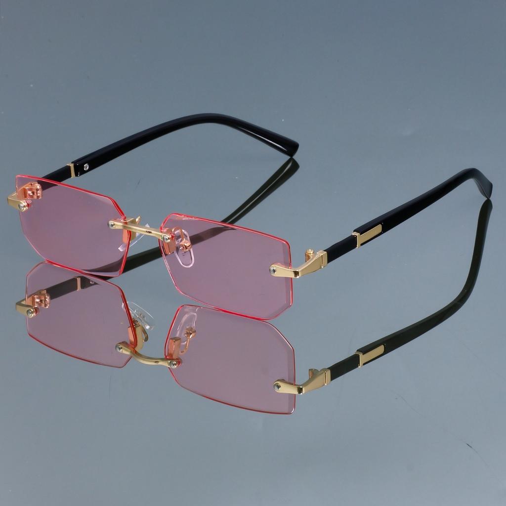 New Fashionable Retro Square Glasses for Women and Men Frameless Simple and Versatile Decorative Glasses