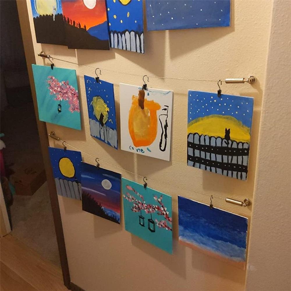 Small Curtain Clips for Hanging - 100 Black Outdoor Light Clip Hooks for Christmas Light Strings, Outdoor Hooks for Awning Patio