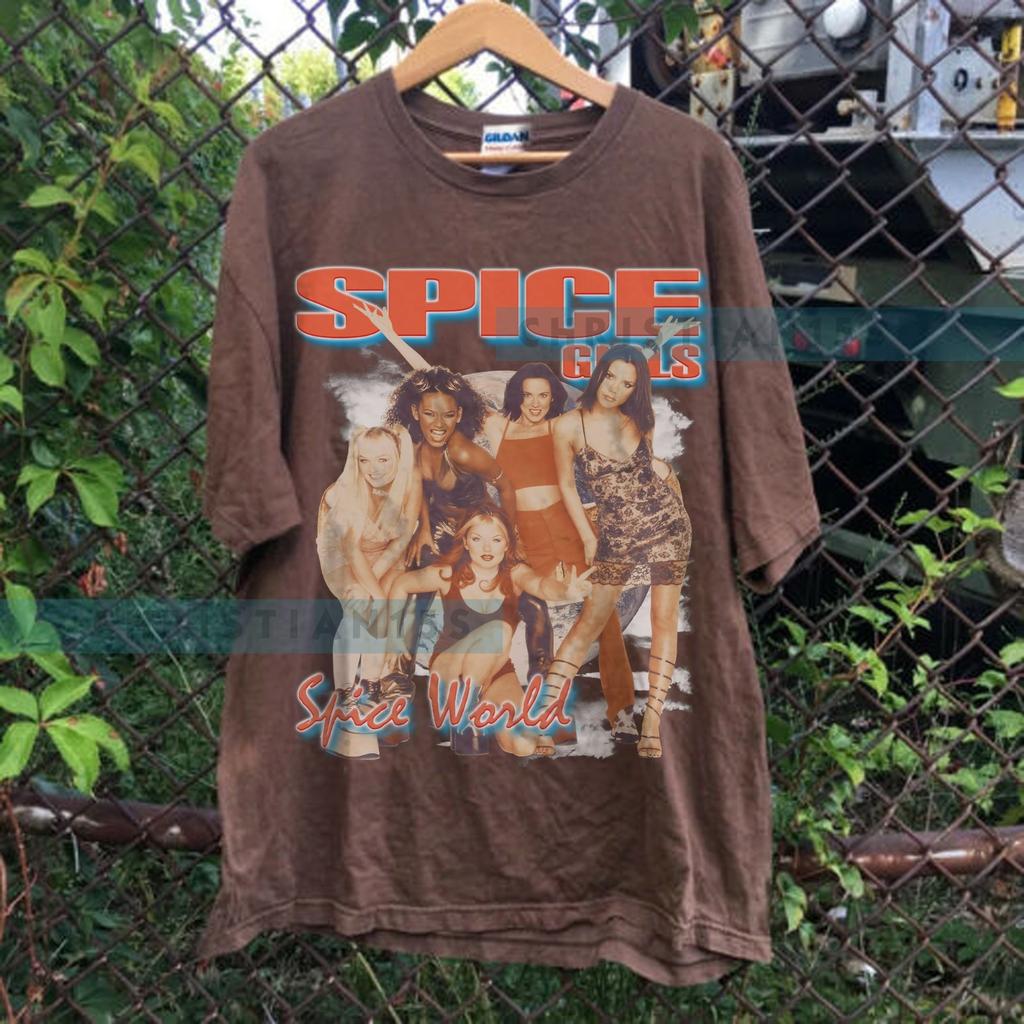 Футболка с автографами Spice Girls Винтажная футболка с логотипом Spice Girl Унисекс VINH1145